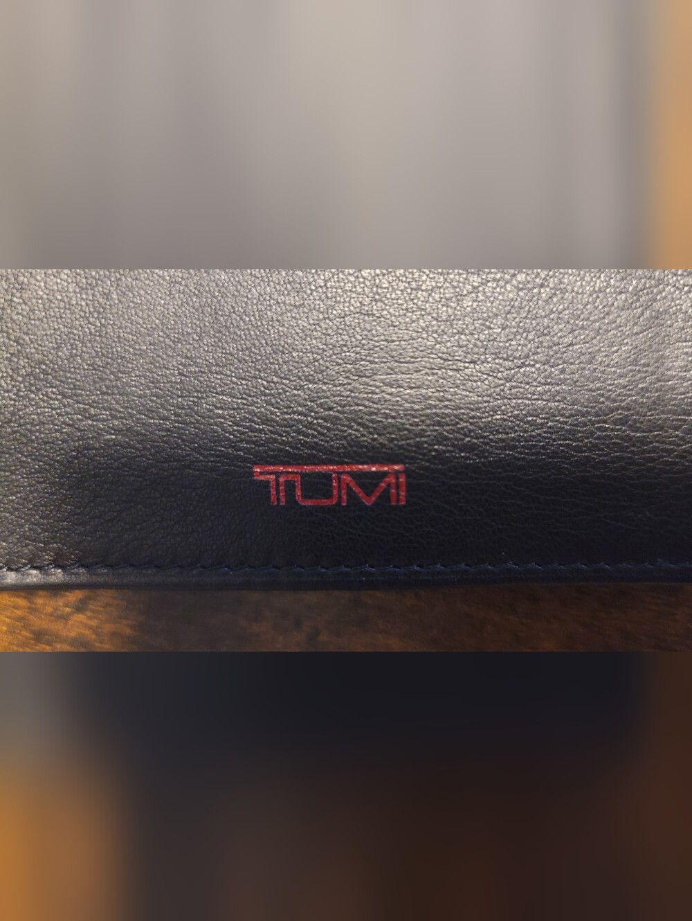 BNWT Tumi Leather Passport Wallet in Black with Red Logo Orig $220